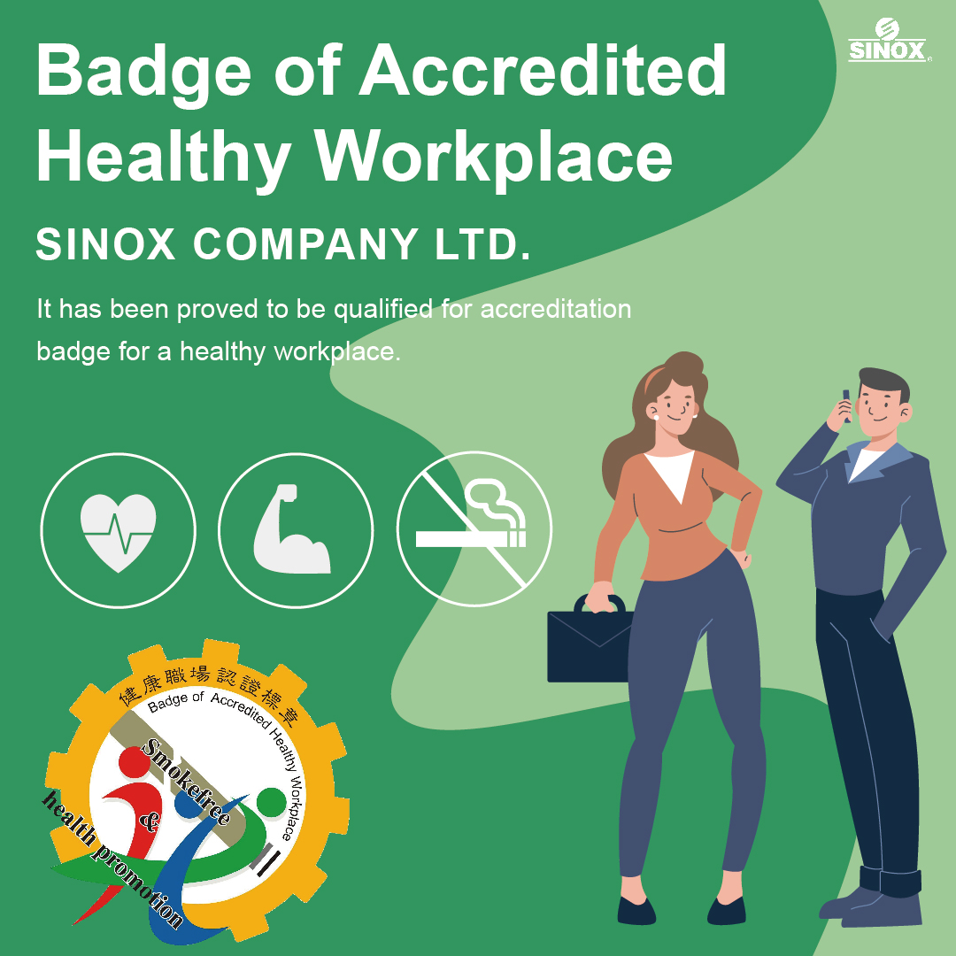 Sinox earns Badge of Accredited Healthy Workplace in 2024