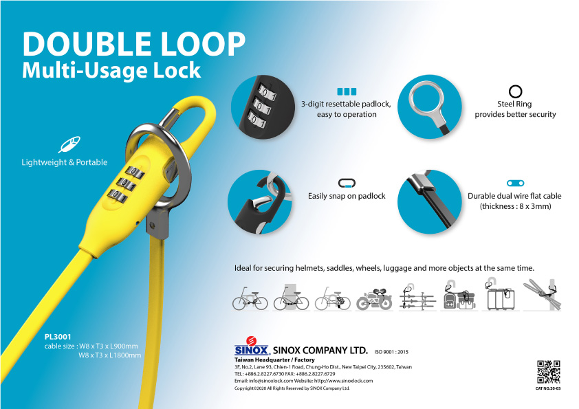 PL3001 Double Loop Multi-Usage Lock