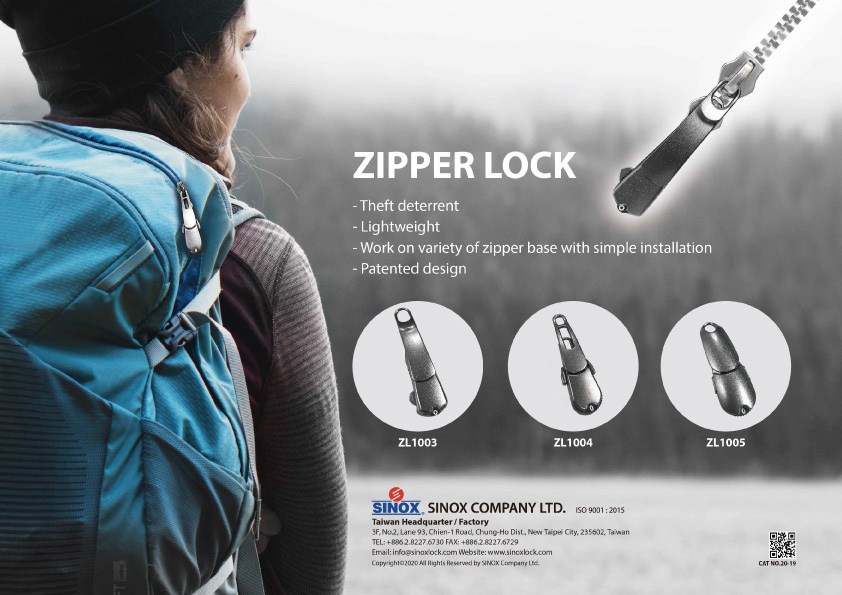 ZL1005 Anti-Theft Zipper Lock for Packages, OEM/ODM Luggage Locks