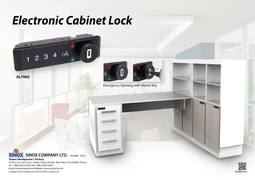 Product DM of AL7002 Model Smart Digital Lock for Cabinet Drawer