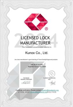 Travel Sentry Certificate-Kunox