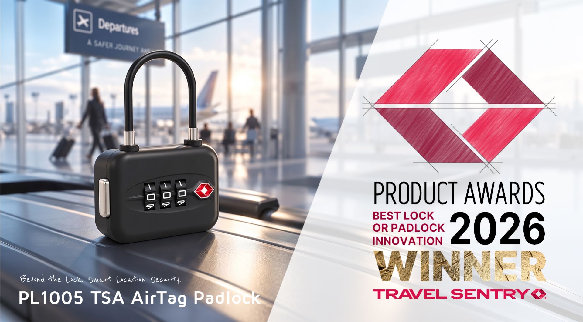 SINOX PL1005 AirTag TSA 挂锁荣获 Travel Sentry 2026 产品创新金奖 SINOX PL1005 AirTag TSA 挂锁荣获 2026 Travel Sentry Product Awards 最佳锁具创新金奖